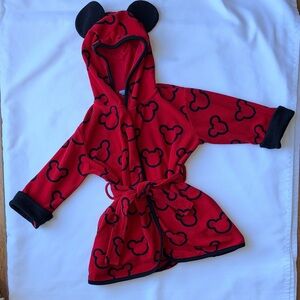 Disney Pajama Robe Kids Red and Black with Ears size 2